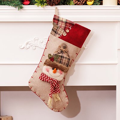 18 Inch Xmas Stockings, 3D Christmas Snowman Stocking Holiday Festive Cute Hanging Decorations