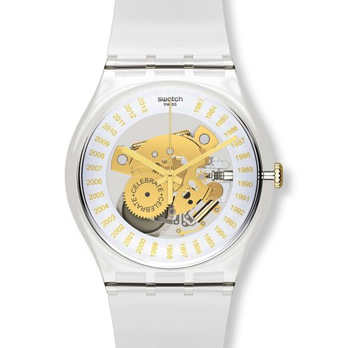 Swatch SUOZ161 swatch est.1983 transparent dial band unisex watch NEW 30th anniversary