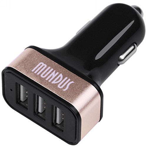 Car Charger,Qisan Cigarette Lighter 3 USB Port 3.4A 17W Output Car Charger for Smart Devices