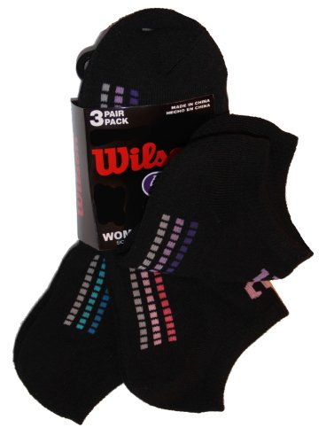 Wilson Extreme Sports Collection, Womens No Show, Black, 3 Pr