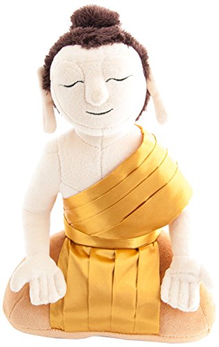 My First Buddha Thai Lotus White Buddha 11 Meditating with Tibetan Bell Inside Plush Doll Toy
