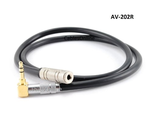 CablesOnline 2ft Right-Angle 3.5mm Stereo Male to Female Professional Premium Grade Audio Cable - (AV-202R)