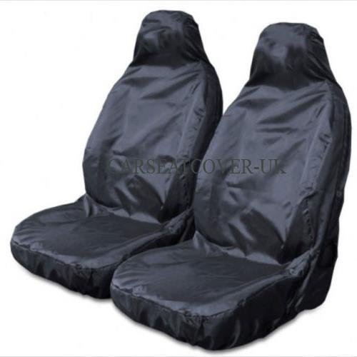 Ford Focus (2004-08) Heavy Duty Black Waterproof Car Seat Covers/Protectors - 2 x Fronts