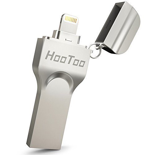 HooToo iPhone Flash Drive USB 3.0 for iPad iPod with Extended Lightning Connector, 64GB External Storage Memory Expansion, Plug and Play, Alloy Metal Casing, MFI Certified