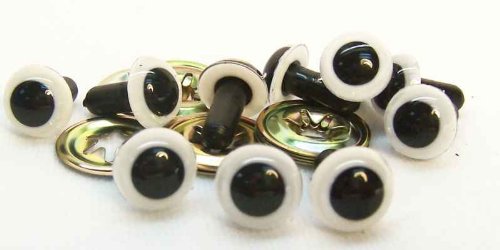Sassy Bears 18mm White Safety Eyes for Bear, Doll, Puppet, Plush Animal and Craft - 10 Pairs