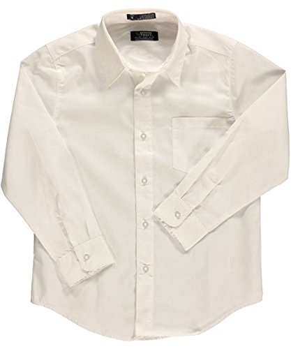 French Toast Big Boys' L/S Unisex Button-Down Shirt - white, 12