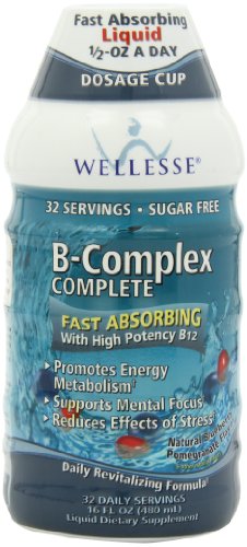 WELLESSE Complete Liquid Vitamin Supplement, B Complex, 16 Ounce