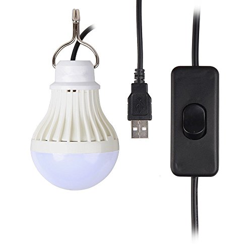 Leesentec LED USB Bulb 5v 5w Emergency Led Light Camping Lamp Portable LED Lightbulb for Fishing, Outdoors, Nightlight, Children Bed Lamp,Emergencies and More