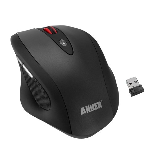 Anker® C200 Full-Size Ergonomic Wireless Mouse with 6 Buttons, 3 DPI Adjustment Levels and 2000 DPI (Black)
