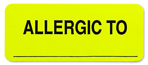 Allergic To Fluorescent Yellow Labels with Write-on surface | 1 x 2-1/4 Rectangle | 250/ Dispenser Box | Permanent Adhesive