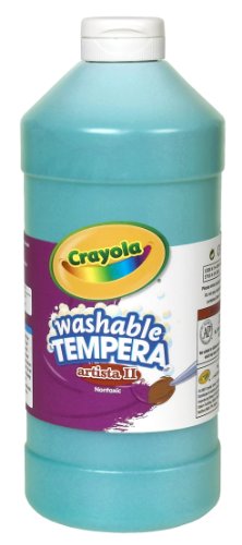 Crayola Tempera Washable Paint 32-Ounce Plastic Squeeze Bottle, Turquoise