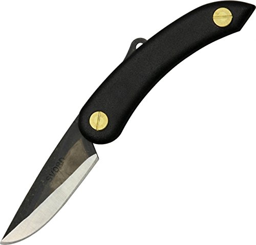 Svord Mini Peasant Black Fold Knife, Swedish high carbon tool steel blade