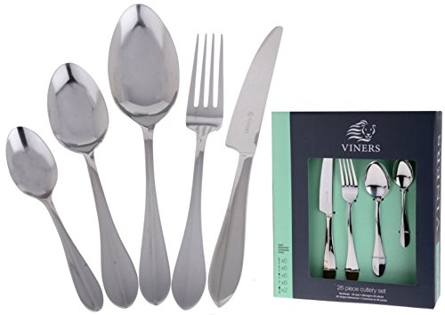 Viners 26PC Breeze Design Stainless Steel Modern Cutlery Set with Gift Box OTT1