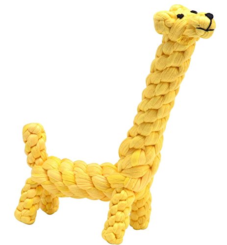 BINGPET Upgrade Dog Cotton Cloth Toy Puppy Pet Tough Chew Giraffe Toys for Small or Medium Dogs Biting