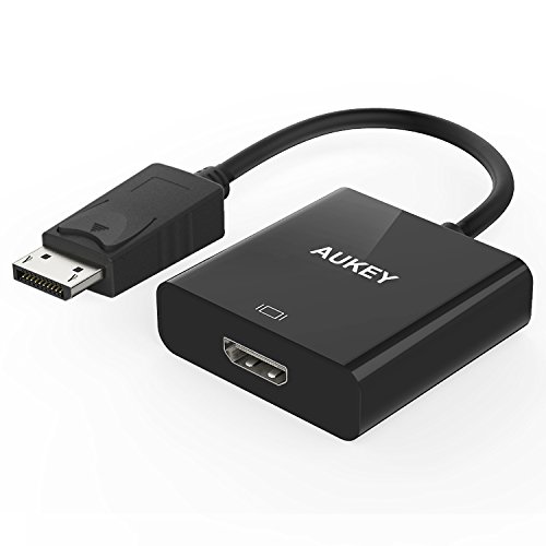 AUKEY DP Adapter to HDMI 1080P High Speed Male to Female for PC Laptop HDTV and Other HDMI-enabled Devices - Black