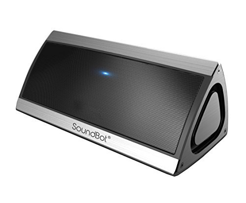 SoundBot® SB520 3D HD Bluetooth 4.0 Wireless Speaker for 15 hrs Music Streaming & Hands-Free Calling w/ Passive sub woofer, 5W + 5W 50mm Driver Speakerphone, Built-in Mic, 3.5mm Audio Port, 2200mAh Lithium-ion Rechargeable Battery for Indoor & Outdoor Use (Silver)