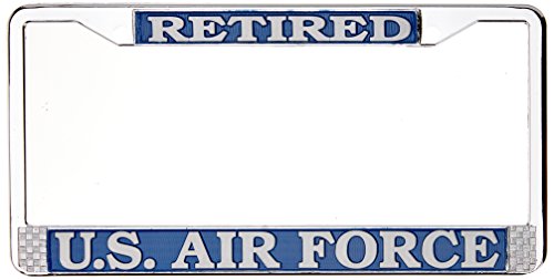 US Air Force Retired License Plate Frame (Chrome Metal)