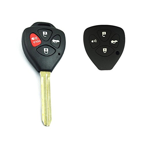 New Remote Keyless Key Shell Case Fob and Black Key Holder Skin Cover fit for TOYOTA Camry Avalon Corolla Matrix RAV4 Venza Yaris 4 Buttons