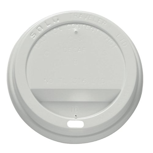 SOLO TLB316-0004 Polystyrene Traveler Plastic Lid For Hot Cups, 3.7 Dia. x 0.7 H, Black (10/100)