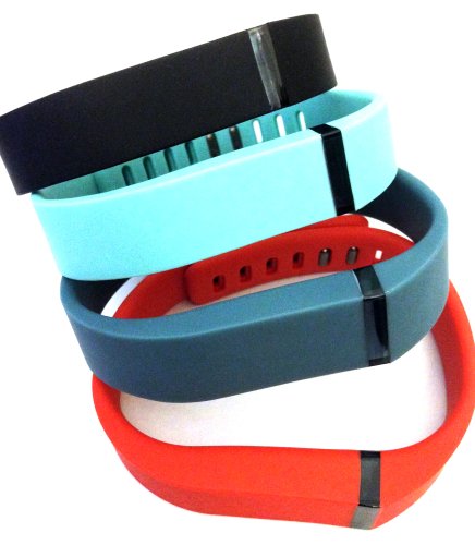 Set Large L 1pc Black 1pc Slate 1pc Red (Tangerine) 1pc Teal (Blue/Green) Replacement Bands with Clasps for Fitbit FLEX Only /No tracker/ Wireless Activity Bracelet Sport Wristband Fit Bit Flex Bracelet Sport Arm Band Armband