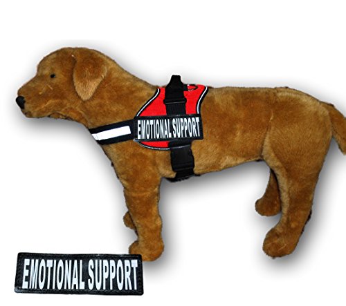 EMOTIONAL SUPPORT Nylon Dog Vest Harness. Purchase comes with 2 reflective EMOTIONAL SUPPORT velcro pathces. PLEASE MEASURE your dog before ordering