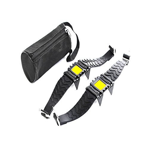 Crampons, Non-slip Spikes Ice Snow Crampons Suits for Hiking Boots Winter Footwear Gear Lightweight Ice Cleats 4 Teeth