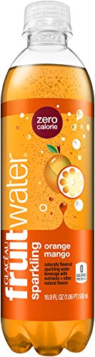 fruitwater Orange Mango Sparkling Water Bottles, 16.9 Fluid Ounce (Pack of 12)