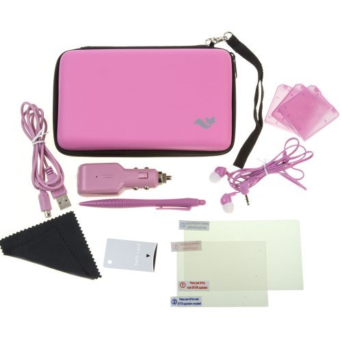 ButterFox Deluxe 12-in-1 Accessory Travel Pack / Case For the New 3DS XL Console: Pink (Nintendo 3DS XL)