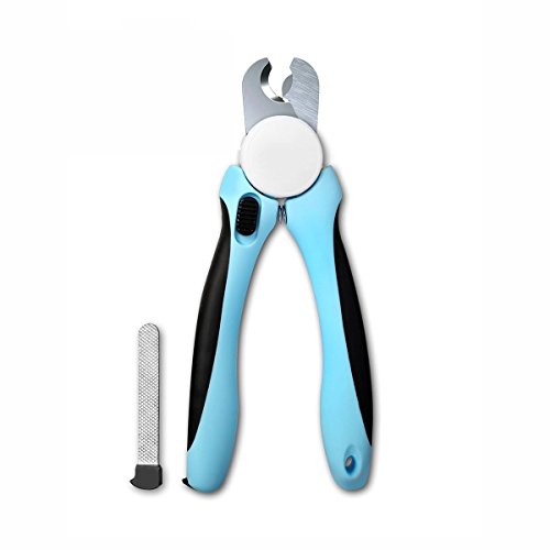 CELEMOON Pet Nail Clippers Professional Sharp Stainless Steel Dog Nail Trimmer for Medium & Large Dogs - Free Nail File Included, Blue