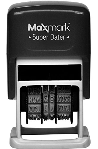 Maxmark Small Date Self Inking Stamp with Blue Ink