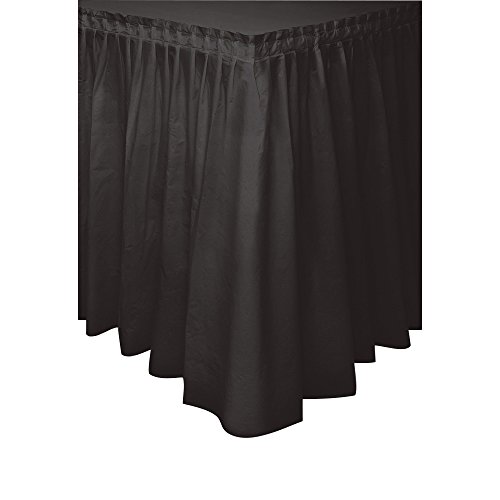 Plastic Tableskirt 14'x29 1/Pkg-Black