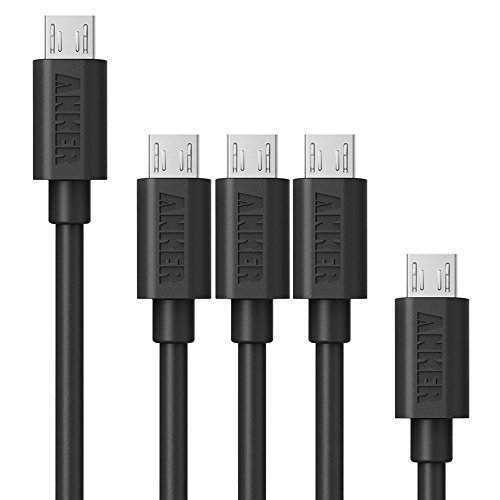 Anker [5-Pack] Premium Micro USB Cables in Assorted Lengths (3ft, 6ft, 1ft) High Speed USB 2.0 A Male to Micro B Sync and Charge Cables (Black)
