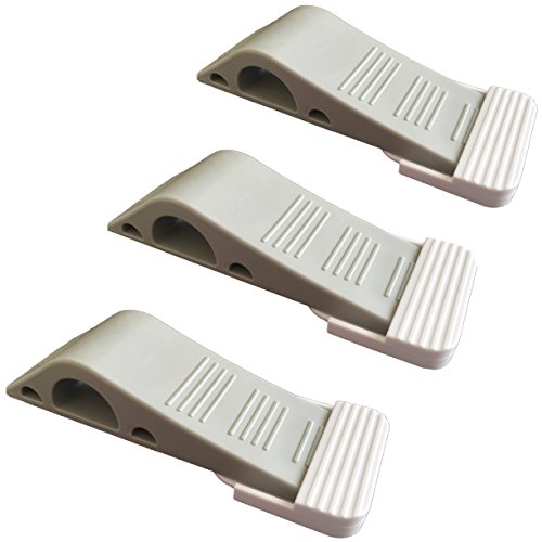 3PCS Premium Door Stopper Set - Heavy Duty Door Stop Rubber Wedge with Decorative Handy Storage Holder - Ideal Doorstop for Draft Stopping, for Baby & Pet Safety & More - Fengbao