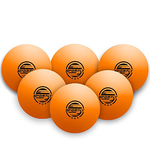 Sportly® Table Tennis Ping Pong Balls, 3-Star 40mm Advanced Training Regulation Size Balls, 6 Pk Orange