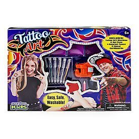 Tattoo Body Art with Realistic Vibrating Tattoo Machine for Kids Easy, Safe & Washable Kit