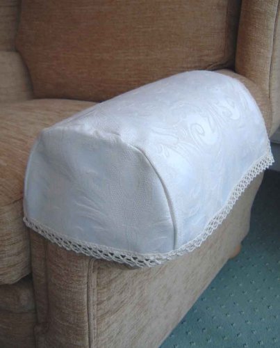 Trinity Self Patterned Arm Caps/Covers For Chairs And Settees. Finished in Cream. Jumbo Size