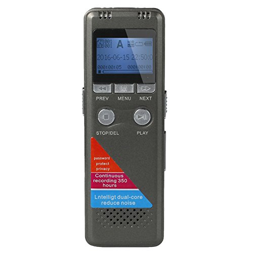 Digital Voice Recorder, Neoteck Full Metal 8GB 384KBPS Digital Voice Recorders Dictaphone LIN-IN Recording Telephone Recording Audio Recorder with LCD Display, One Key to Record, Timer Recording, Voice Recording, VOS, Ideal for Classes, Meeting, Lecture, Riffs, Instruments, Singing, Interviews