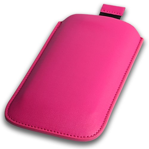Pink Leather Pouch Case Xylo-Cover with Pull Up Cord: for the Apple iPod Touch 4 4G (8GB 32GB 64GB) MP3 Player.