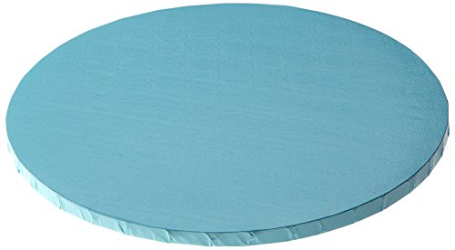 W PACKAGING WPDRM12TB 1/2 Thick, Round Cake Drum, Corrugated with Coated Embossed Foil, Covers Top and Sides, 12, Tahiti Blue (Pack of 12)