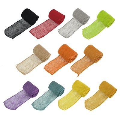 BambooMN Brand - 5.5 Inch wide Color Burlap Fabric Craft Ribbon - 10 Yards - Hemp Jute - 1/3/10/30 Pieces