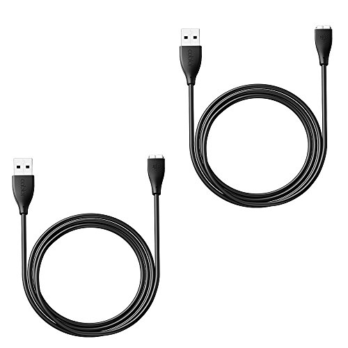 VicTsing 2Pcs 1m Replacement USB Charger Charging Cable for Fitbit Charge HR Band Wireless Activity Bracelet Band -Black