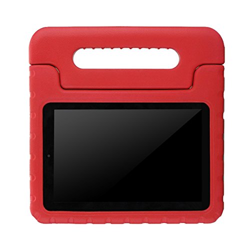 TIRIN Case for Fire 7 2015 - Super Light Weight Shock Proof Handle Protective Stand Kids Case for Amazon Fire 7 inch Display Tablet (5th Generation - 2015 Release Only) - Red