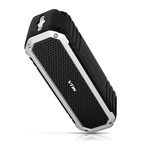[Double 5W Bluetooth Stereo Speaker] VTin Rocker 10W Waterproof Bluetooth 4.0 Wireless Speaker for 8 Hours Music Streaming & Hands-Free Calling with LED Flashlight, Built-in Mic, 3.5mm Audio Port, Rechargeable Battery for Indoor & Outdoor Use