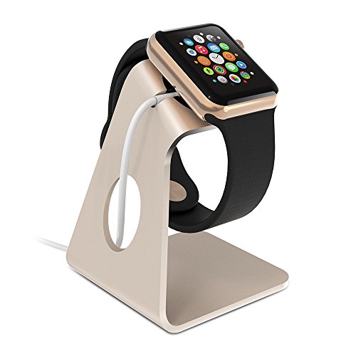 Apple Watch Stand, ZVOLTZ [Apple Watch Charging Dock] Silver Aluminum Display Stand for Apple Watch Standard / Sport / Edition 38mm and 42mm; Easy View Charging Dock / Stand / Holster [SILVER COLOR]