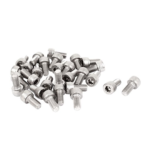 uxcell® 0.8mm Pitch M5x10mm Stainless Steel Hex Socket Head Cap Screws 30 Pcs