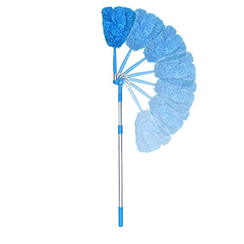 Houseables Telescoping Ceiling Fan Duster Claw, Feather, Microfiber, 47-91 Extension Pole, Wet or Dry Use, Dust Cleaner, Flexible, Bendable, Washable, Lint Free, Hypoallergenic, Cobweb Dusting Brush