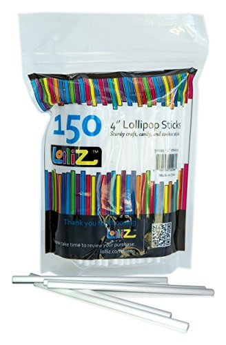 LolliZ Food Safe, Creative, Multipurpose 4 Lollipop Sticks, Pack of 150 in re-sealable bag