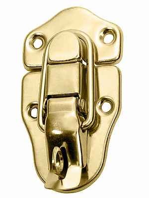 6 Drawbolt/pull Latch with Lock Loop Brass Plate W/screw