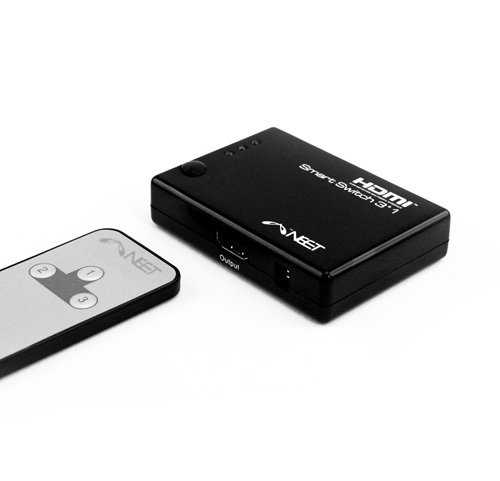 Neet® - 3 Port HDMI AUTO SWITCH BOX with REMOTE - 3x1 HUB (3 way input 1 output) - 1080p Full HD - v1.3b HDMI Switcher