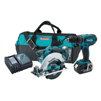 Makita XT250 LXT 18V Cordless Lithium-Ion  1/2 in. Hammer Driver-Drill and Circular Saw Kit with Two 3.0Ah Batteries